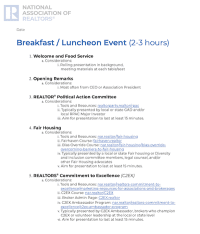 Sample Agenda: Breakfast/Luncheon