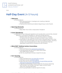 Sample Agenda: Half Day